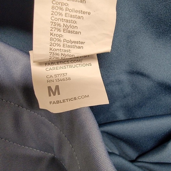 Fabletics Women's Size Med Teal Blue Dusk Mid Rise Ultracool Crop Leggings Pants - Picture 3 of 9